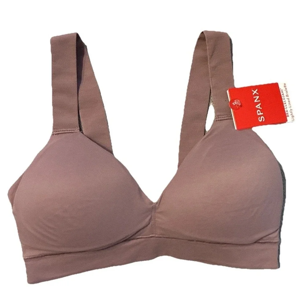 Spanx Bra-Llelujah Bralette XS Lightly Lined Plum Petal No Wire Stretchy NEW